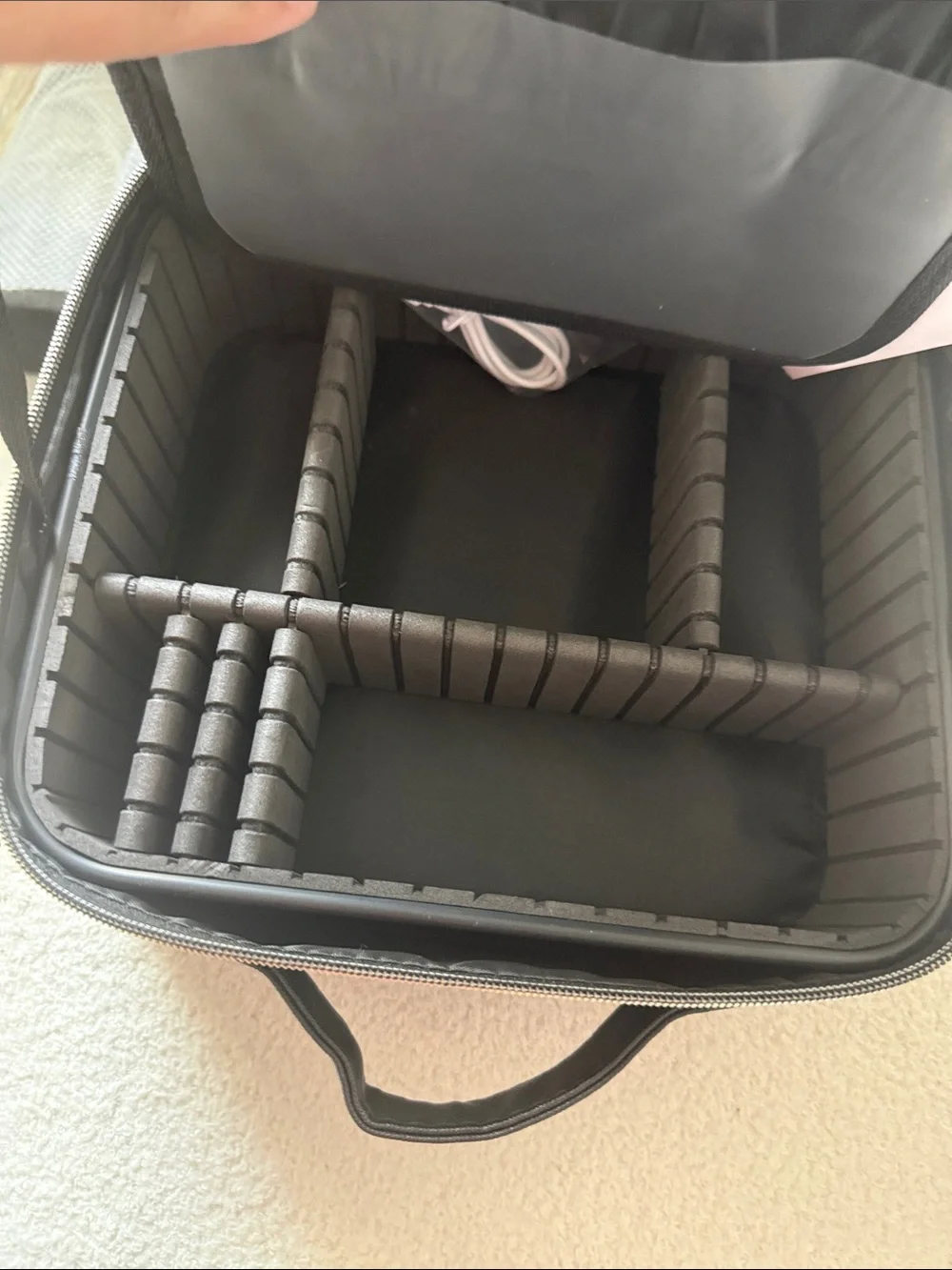 iHome Black Travel Storage Case with Top Handle and Gold Logo